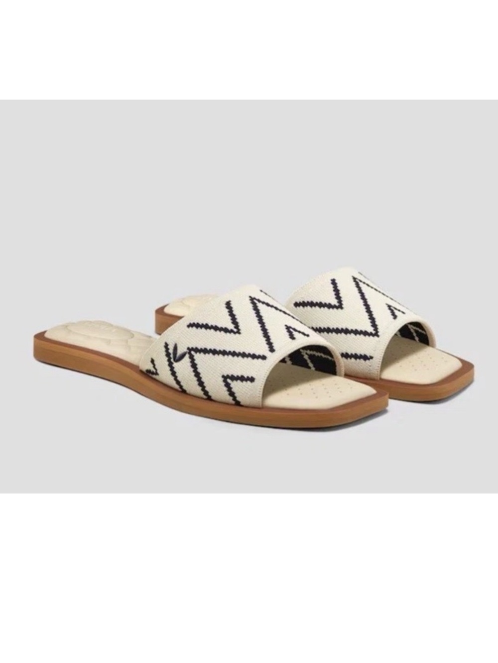 VIVAIA Women’s Manuella Pillow Slide Sandal Cream/Navy Blue Size 41.5EU/9.5-10US
